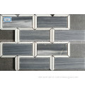 2017 China supplier Foshan kitchen backsplash white and Black glitter glass and stone mosaic tile JS8806